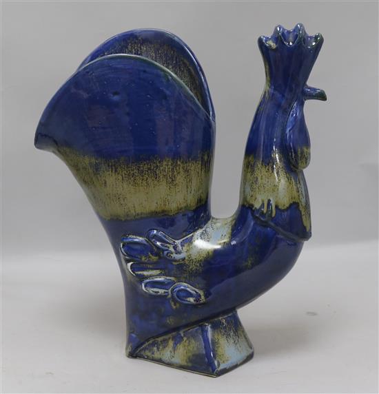 A Rye pottery cockerel vase by David Sharp